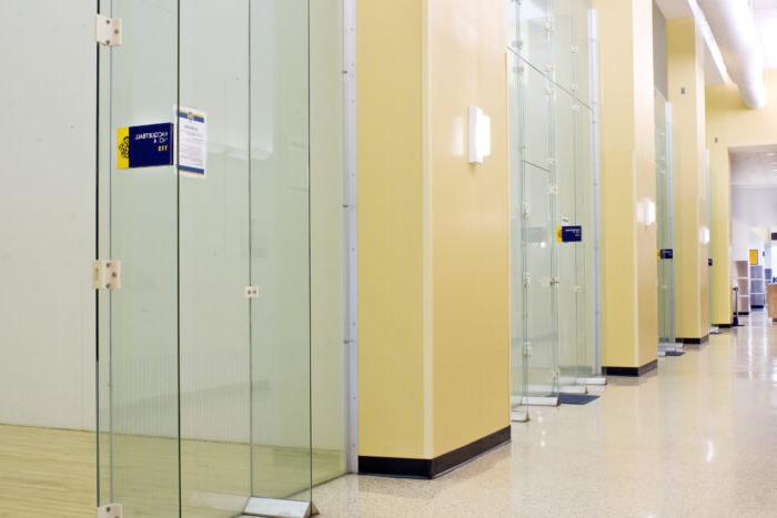 Racquetball courts at the Morris Recreation Center.